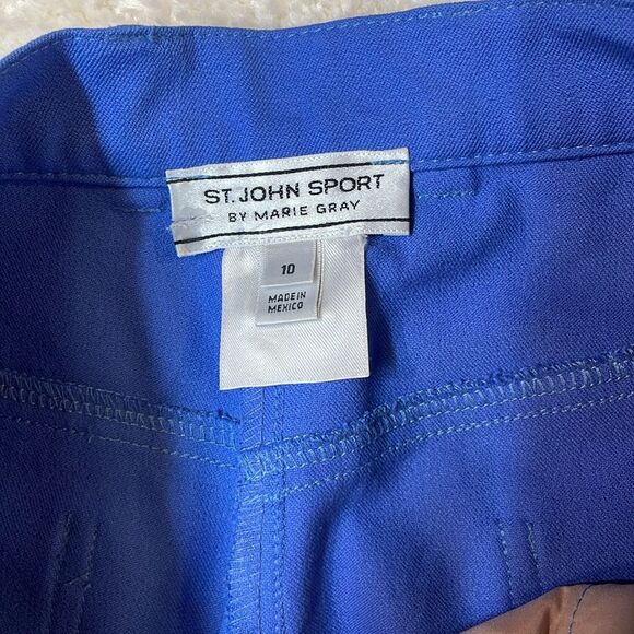 St John Sport by Marie Gray Royal Blue Straight Leg Pants Trousers Sz 10 - Picture 3 of 7